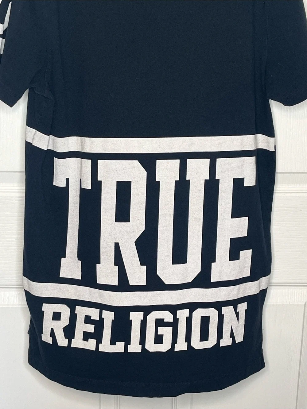 True Religion Black Tee with White Logo '02 Graphic Sz M Streetwear